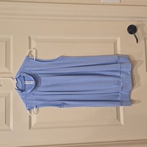 Zenana top mock turtle necksleeveless - light  blue M